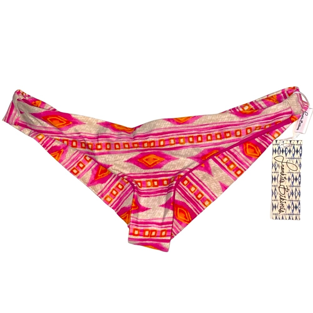 NWT FRANKIE’S BIKINIS Kaia Sherbet Pink Print Bikini Bottoms Size Extra Small